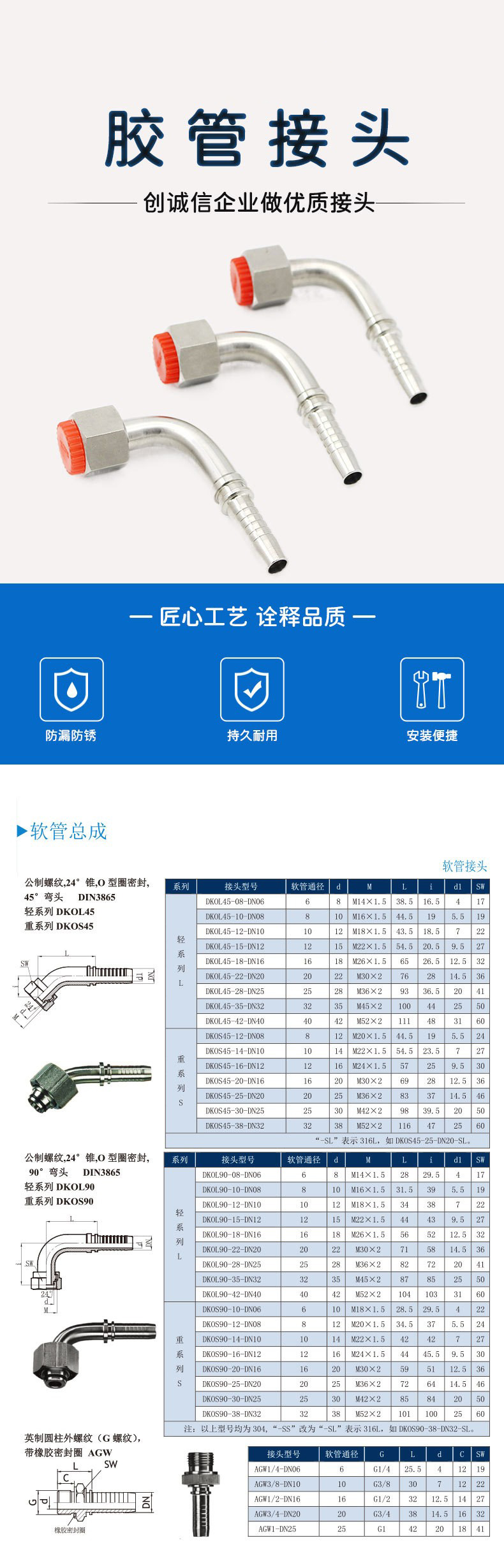 90度软管接头